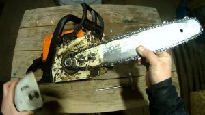 Правильное натяжение цепи на бензопиле.