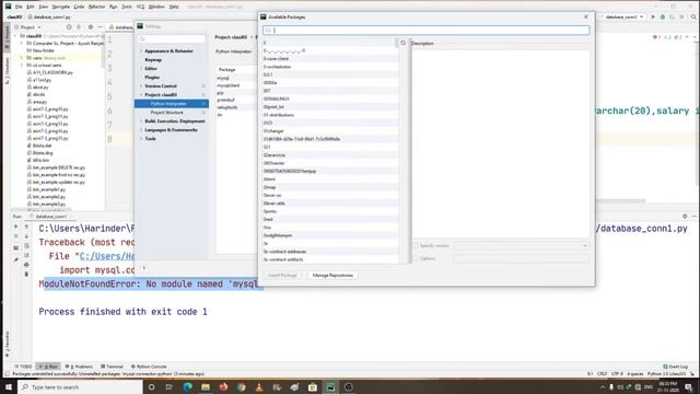 Python MySql Connectivity part 1(using PyCharm) смотреть онлайн