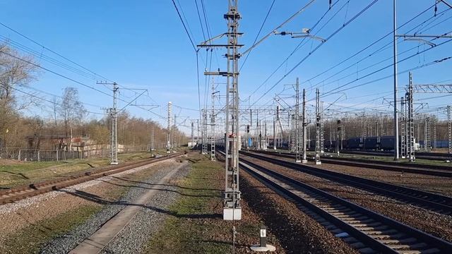 Встреча ЭП20-072 с поездом "Северная Пальмира" и ЭС2ГП-014 "Ласточка-Премиум" (СПб - Старая Русса) смотреть онлайн