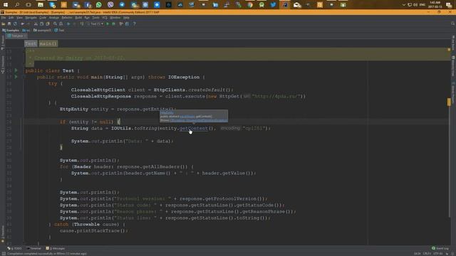 Выполняем запрос с помощью Apache HttpClient в Java смотреть онлайн