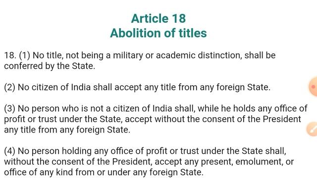 Indian Polity And Constitution | Article 18 Abolition of Titles | Constitution of India смотреть онлайн