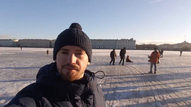 Санкт Петербург зимой. Нева скована льдом. St. Petersburg winter 2017 смотреть онлайн