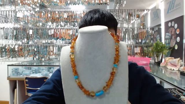 20240307-07 Natural Turquoise Amber Red Onyx Milky Blue Aquamarine Princess Spiny Oyster Vintage