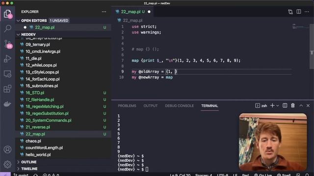 perl5 #24: MAP FUNCTION // How map an array and create a modified array смотреть онлайн