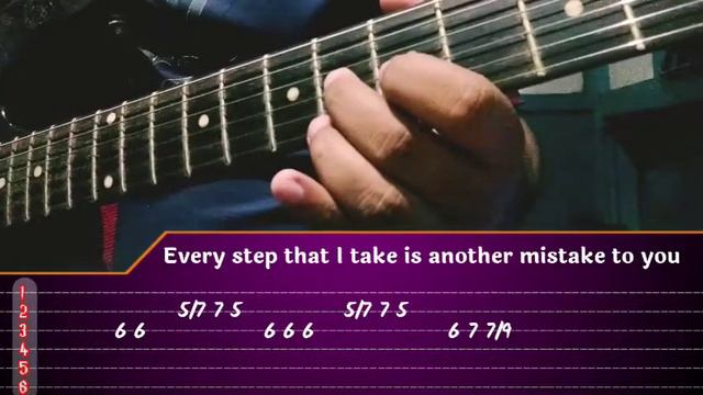 NUMB Linkin park. melody guitar cover with tabs. смотреть онлайн