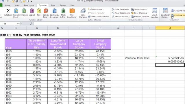 Standard deviation and variance using Excel functions смотреть онлайн
