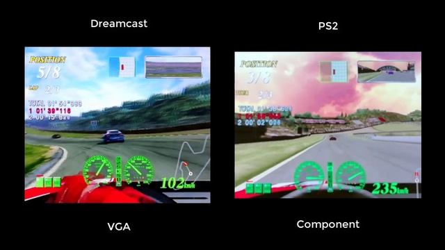 F355 Challenge Dreamcast vs PS2 Comparison (VGA vs Component) - Championship mode смотреть онлайн