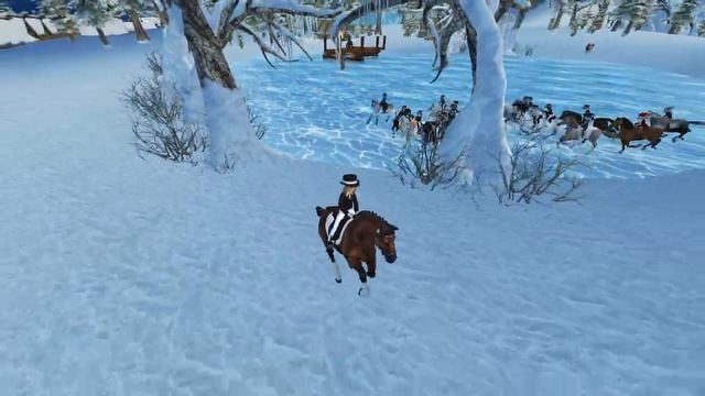 Кросс в зимней деревне | Клуб Ice Queens Inc | игра Star Stable Online смотреть онлайн