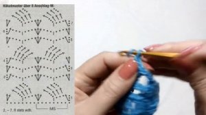 Вязание крючком. Накидка-пончо. РАЗБОР УЗОРА+схема+выкройка+описание