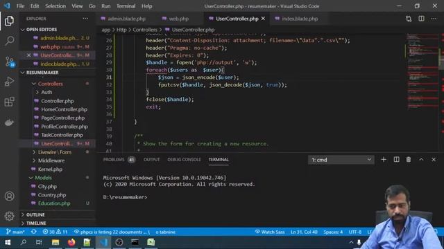 #38 - Admin in laravel | Export data to csv [HINDI] смотреть онлайн