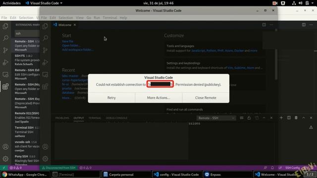 SSH con Visual Studio Code (con usuario y contraseña o con public y private keys) смотреть онлайн