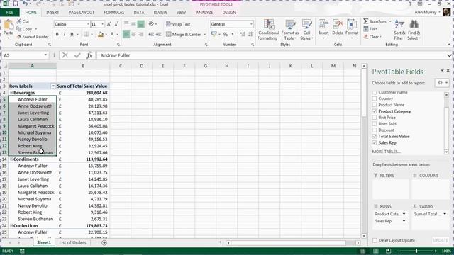 Introduction to Pivot Tables - Excel Pivot Tables Tutorial смотреть онлайн