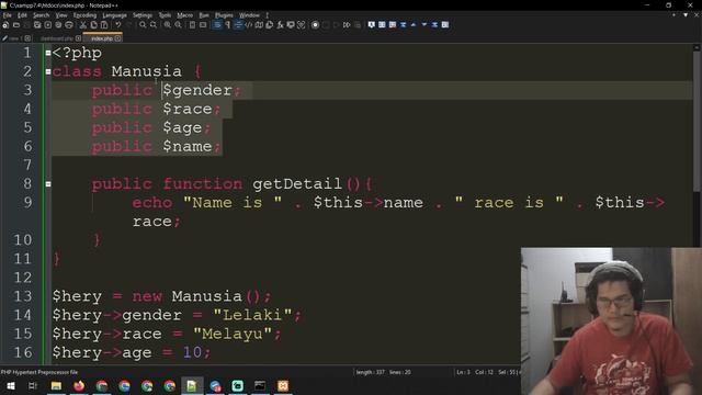 belajar php part 19 - oop, static n non static смотреть онлайн