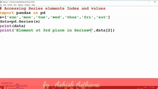 IP - XII, Python Pandas Series, Module -3 смотреть онлайн