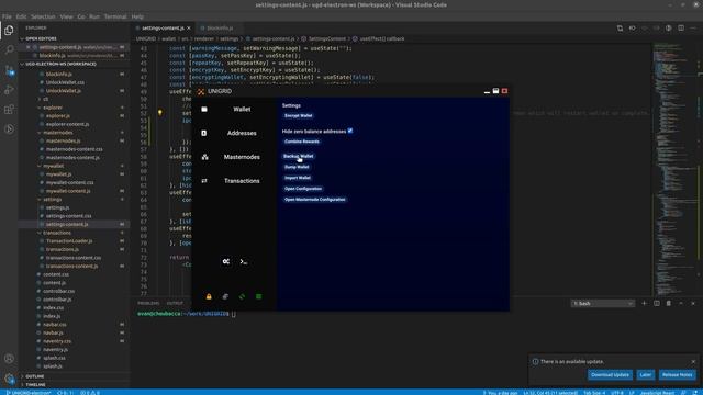 UNIGRID electron settings window смотреть онлайн