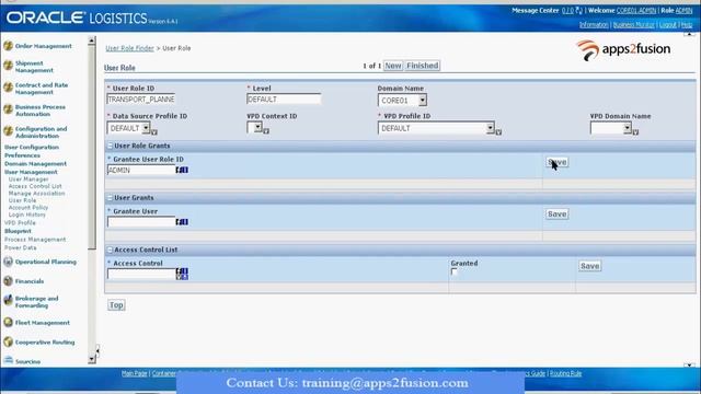 How to Create User Role in Oracle Transportation Management Cloud (OTM) смотреть онлайн