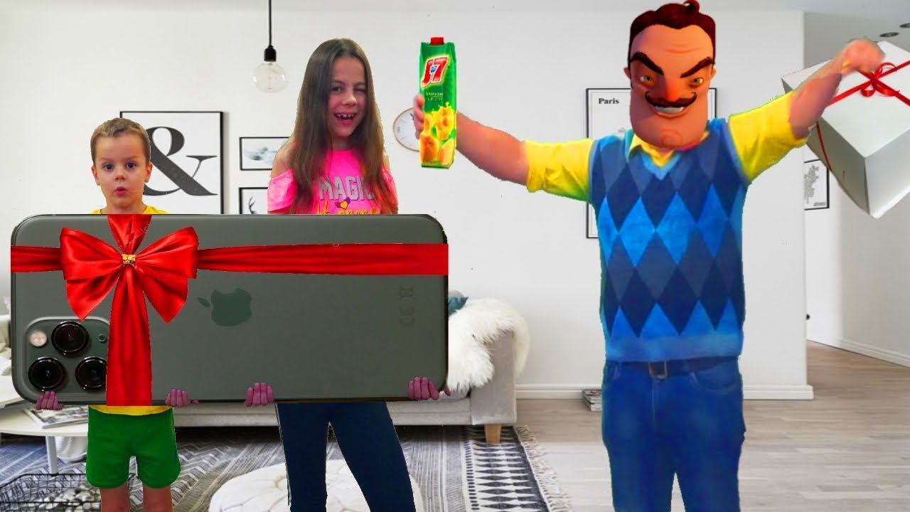 Hello Neighbor День Рождение Привет Соседа ЛОВИ ЛАЙКИ подарили iPhone 11 смотреть онлайн