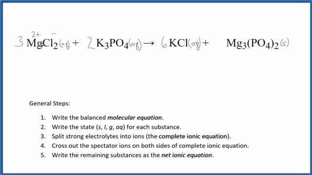 How to Write the Net Ionic Equation for MgCl2 + K3PO4 = KCl + Mg3(PO4)2 смотреть онлайн