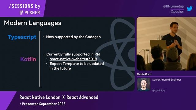 Bringing the React Native Architecture to the OSS Community - Nicola Corti - RNL September 2022 смотреть онлайн