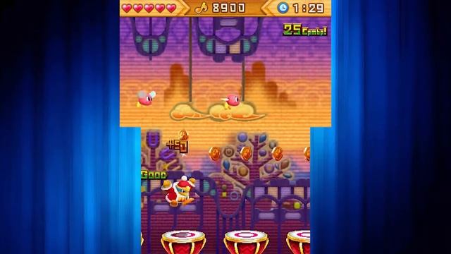 Kirby Triple Deluxe - Dedede Drum Dash Stage 2 - Gourmet Race (Platinum Medal Rank) смотреть онлайн