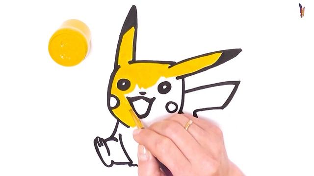 Как нарисовать и раскрасить ПИКАЧУ. Раскраска для детей ПОКЕМОН. смотреть онлайн