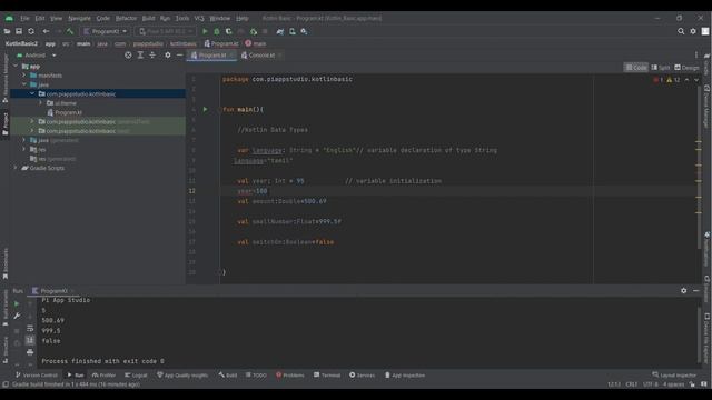 Basics Kotlin Variables & Datatypes смотреть онлайн