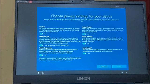 Legion 5 Ryzen 7 - How To Setup Lenovo Windows 10 Laptop First Time/After Factory Reset