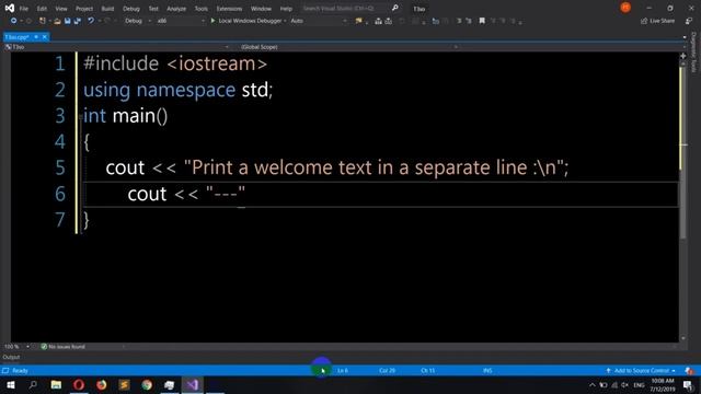 Print a separate line in c++ C++/ Solved programs смотреть онлайн