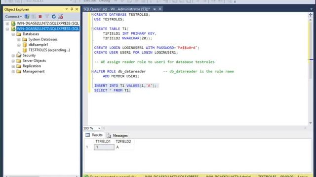 Assign predefined / fixed database roles on Microsoft SQL SERVER 2016 смотреть онлайн