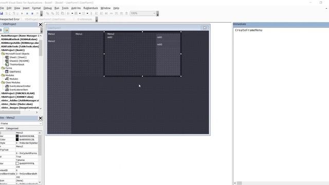 VBA Add Frame based Menu and Submenu to Userform смотреть онлайн