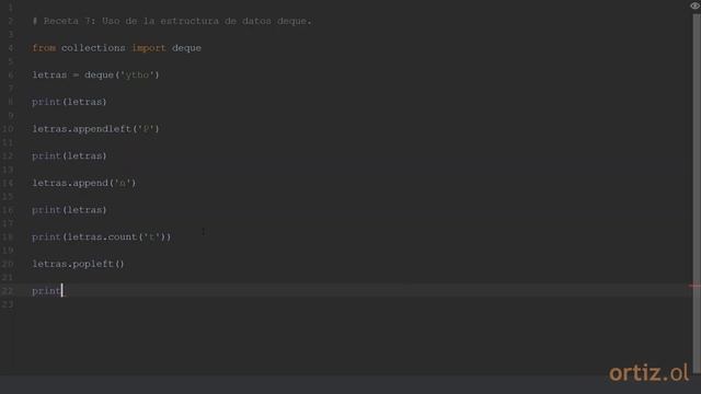 Python 3 - Receta 7: Uso de la Estructura de Datos deque смотреть онлайн