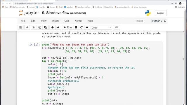 Python - How to find the max value in a sub list and its index value смотреть онлайн