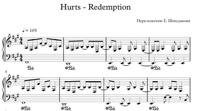 Ноты Hurts - Redemption смотреть онлайн
