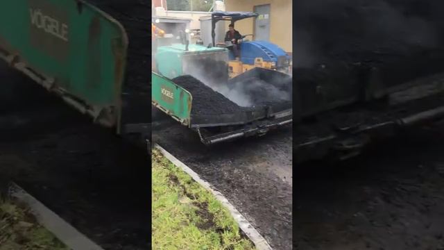 Асфальтоукладчик Vogel Super 800 каток РАСКАТ ДУ-82 смотреть онлайн