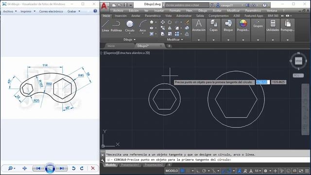 dibujo 04 pieza mecanica en autocad 2017 смотреть онлайн
