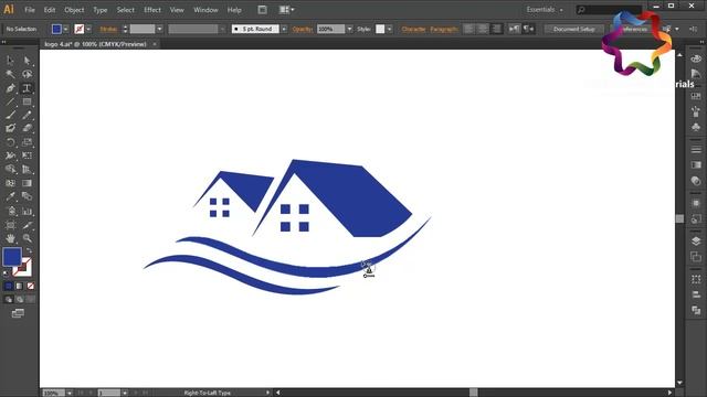 House Logo Design Tutorial in Adobe illustrator / Home Building Logo Design illustrator tutorial смотреть онлайн