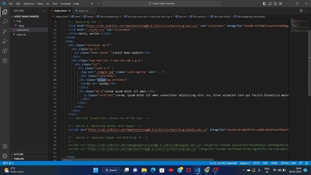Latest News Update Card Design Using HTML, CSS, Bootstrap 5 | Responsive Card Design | 2023 смотреть онлайн