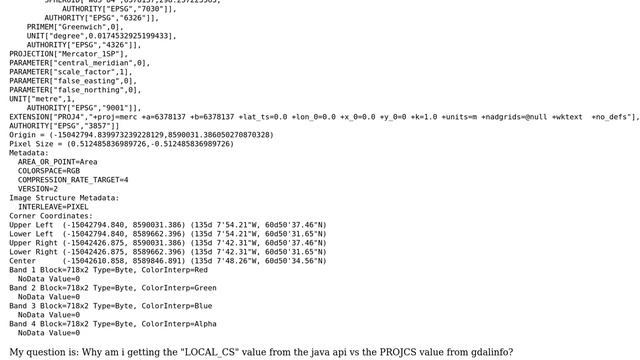 GIS: gdal java API returning different WKT from gdalinfo смотреть онлайн
