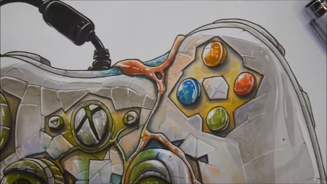 Tino Copic markers sketch : Xbox controller trun into a zombie смотреть онлайн
