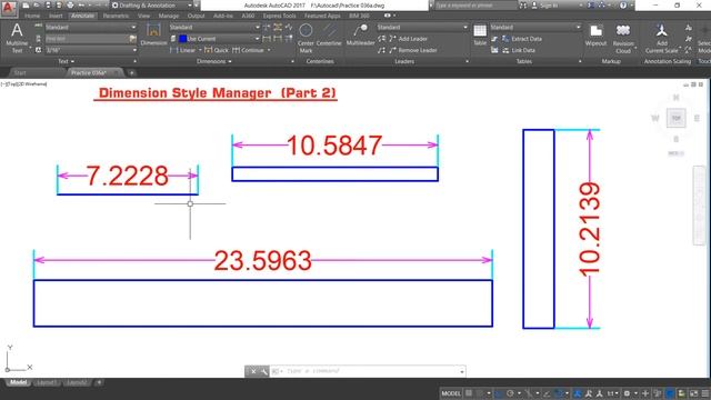 AUTOCAD # 037 Dimention Style Manager Part 2 смотреть онлайн