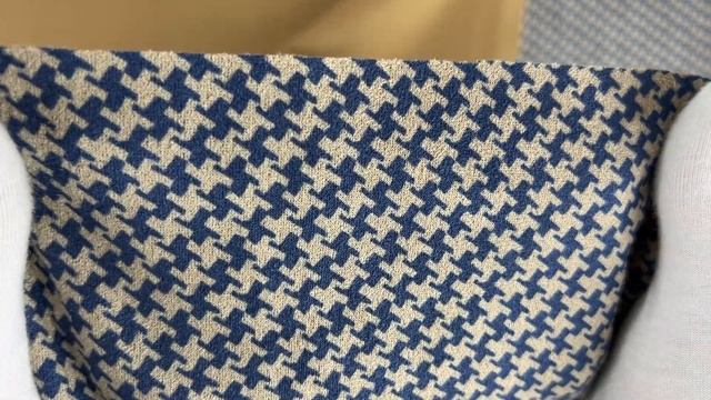 Ткань Замша Гусиная лапка цв.синий смотреть онлайн