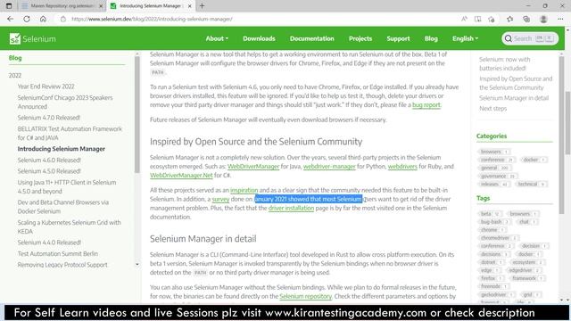 [TELUGU] -Selenium Updates 4.6.0 , Selenium Manager implementation, Latest updates in selenium смотреть онлайн
