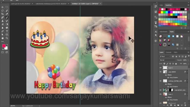 Design Invitation card in adobe Photoshop (birthday wedding etc.) In Hindi смотреть онлайн