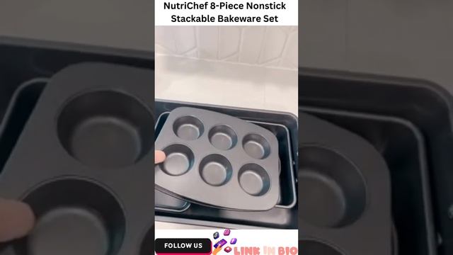 NutriChef 8-Piece Nonstick Stackable Bakeware Set - PFOA, PFOS, PTFE Free Baking смотреть онлайн
