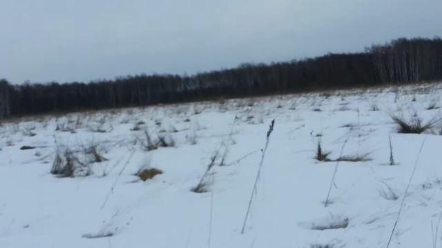 Езда зимой по заснеженному полю на квадроцикле! смотреть онлайн