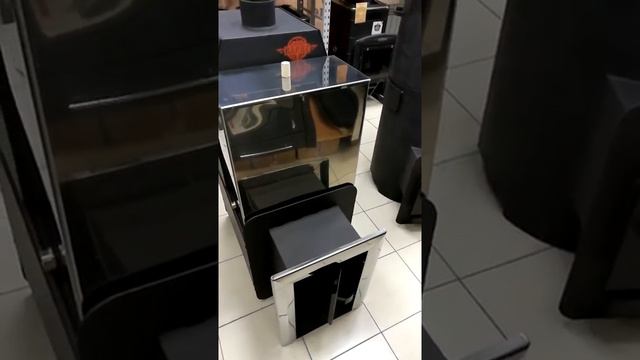 Печь для бани из трубы с баком Варяг Пересвет 20 ЗК с выносным тоннелм смотреть онлайн