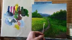 Как легко нарисовать красивые березы акрилом|летний пейзаж для начинающих акрил #живопись #art