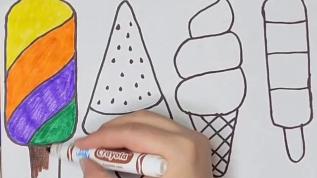 How to draw a Ice-cream coloring and painting for kids and toddlers #viral #trending #icecream смотреть онлайн