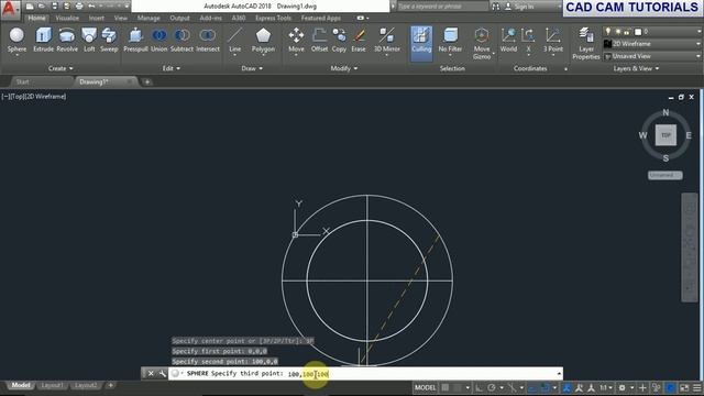 AutoCAD 2018 Tutorial for Beginners 41 HOW TO MAKE SOLID SPHERE IN AUTOCAD# смотреть онлайн