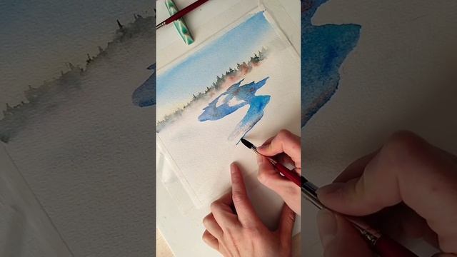 Зимняя речка акварелью. Стрим от 03.12.21 смотреть онлайн